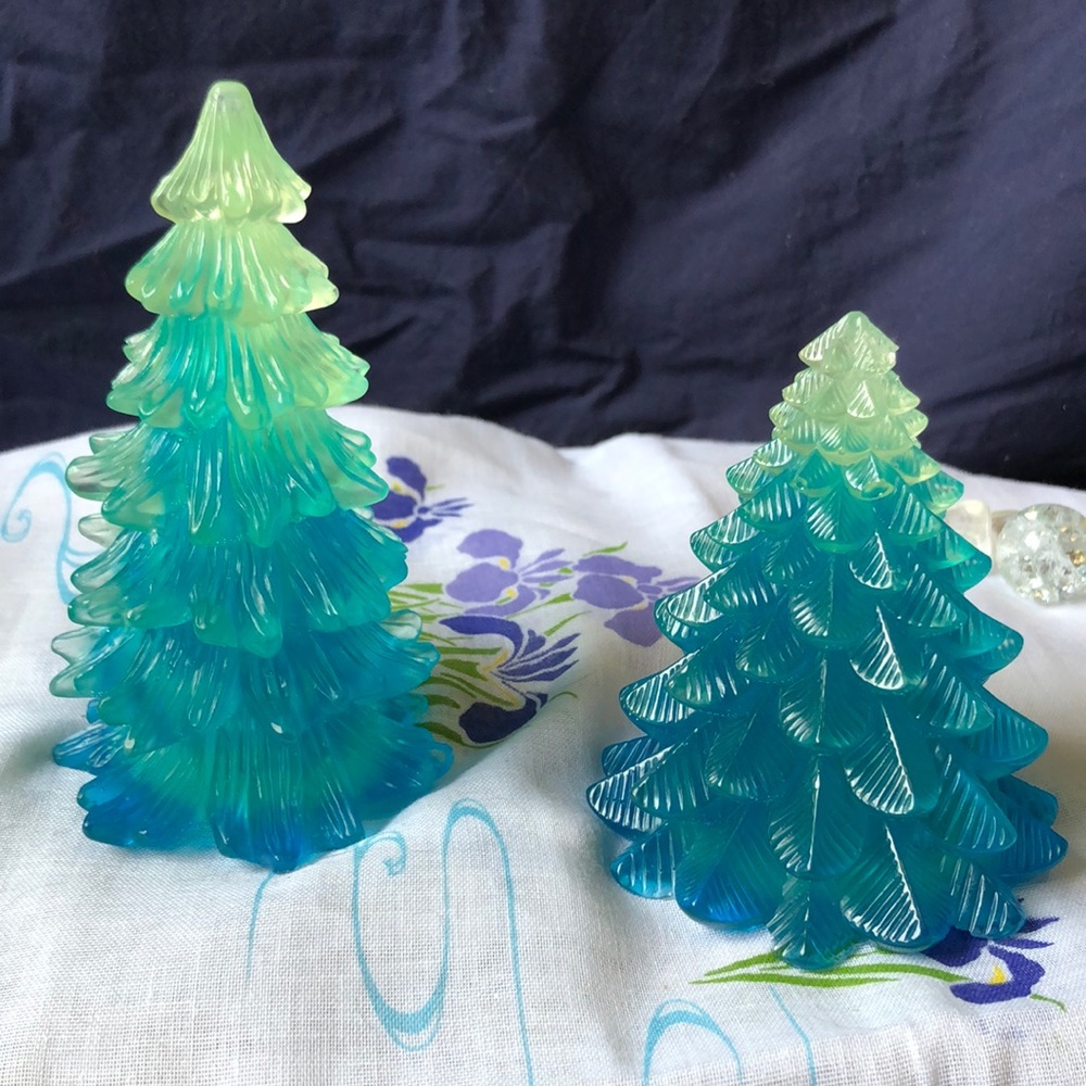 Handmade ombré resin trees